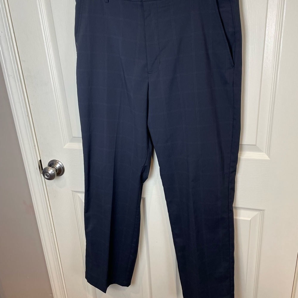 Men's Slazenger Golf Pants Black Windowpane 34